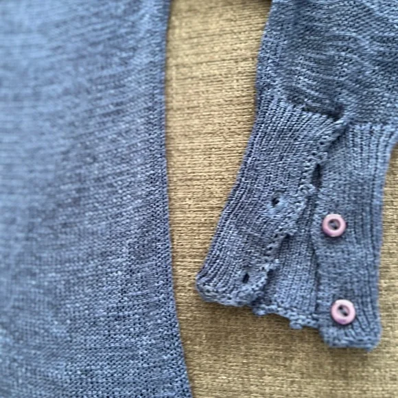 Debbie Shuchat Womens Blue Sheer Knit Cottagecore Whimsy Twee Cardigan - Picture 5 of 7